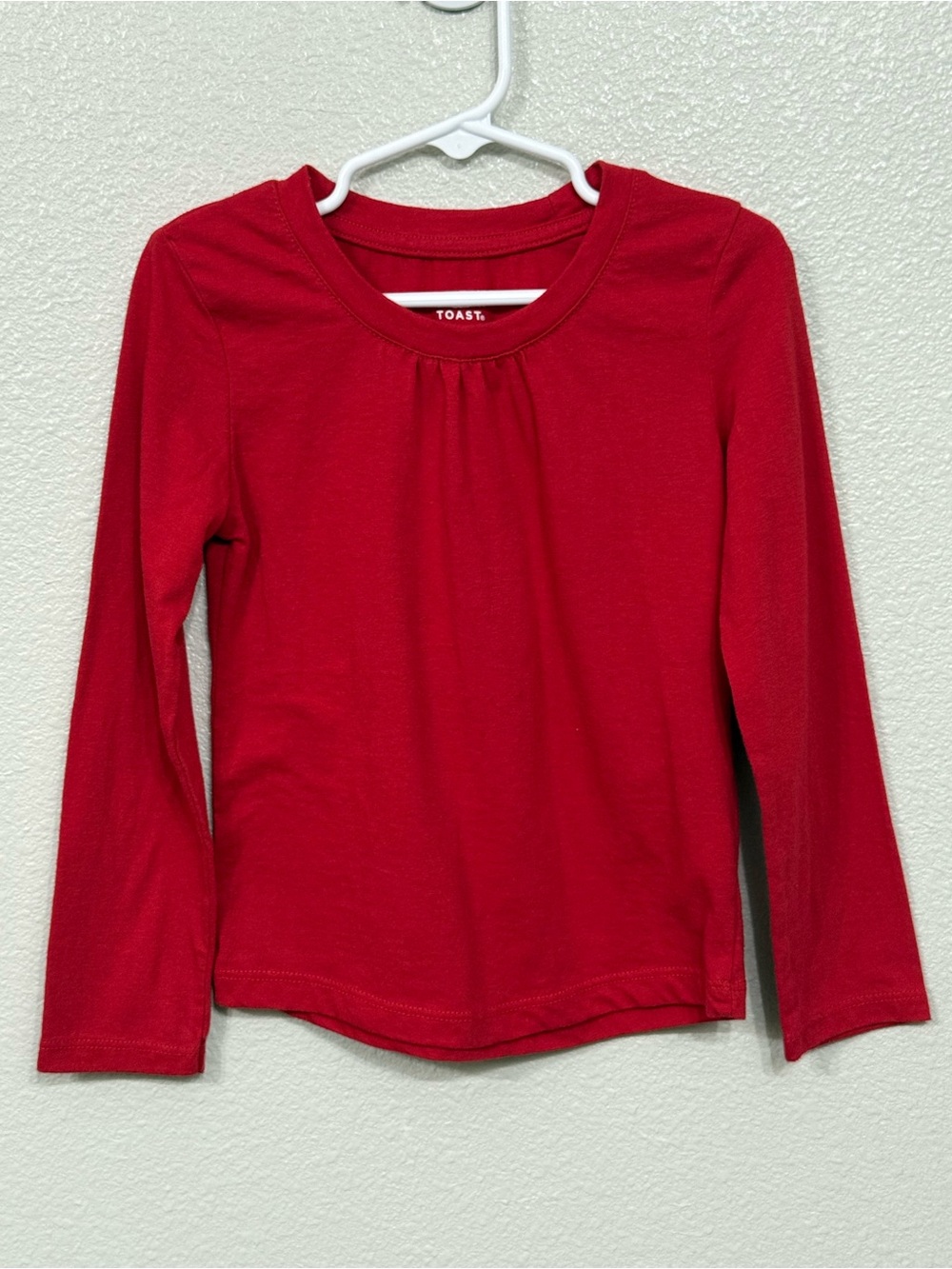 French Toast Girls Red Long Sleeve Shirt Top Size 4T Crew Neck Basic School